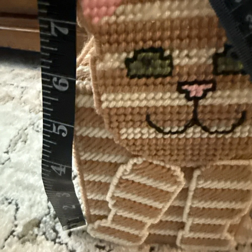 Handmade Smiling Cat 3D Plastic Canvas Tissue Box Cover